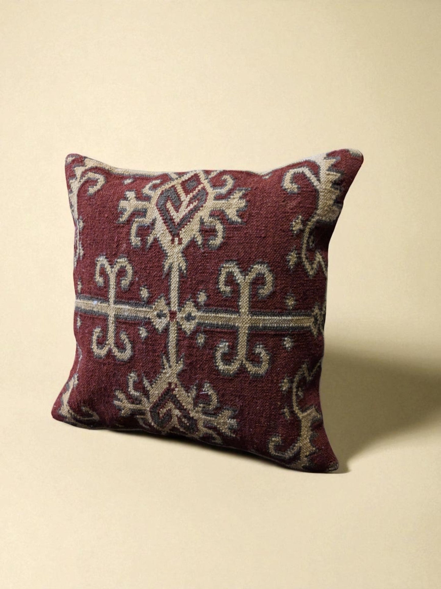 Turkish Kilim Vintage Cushion Cover - 40 x 40 cm