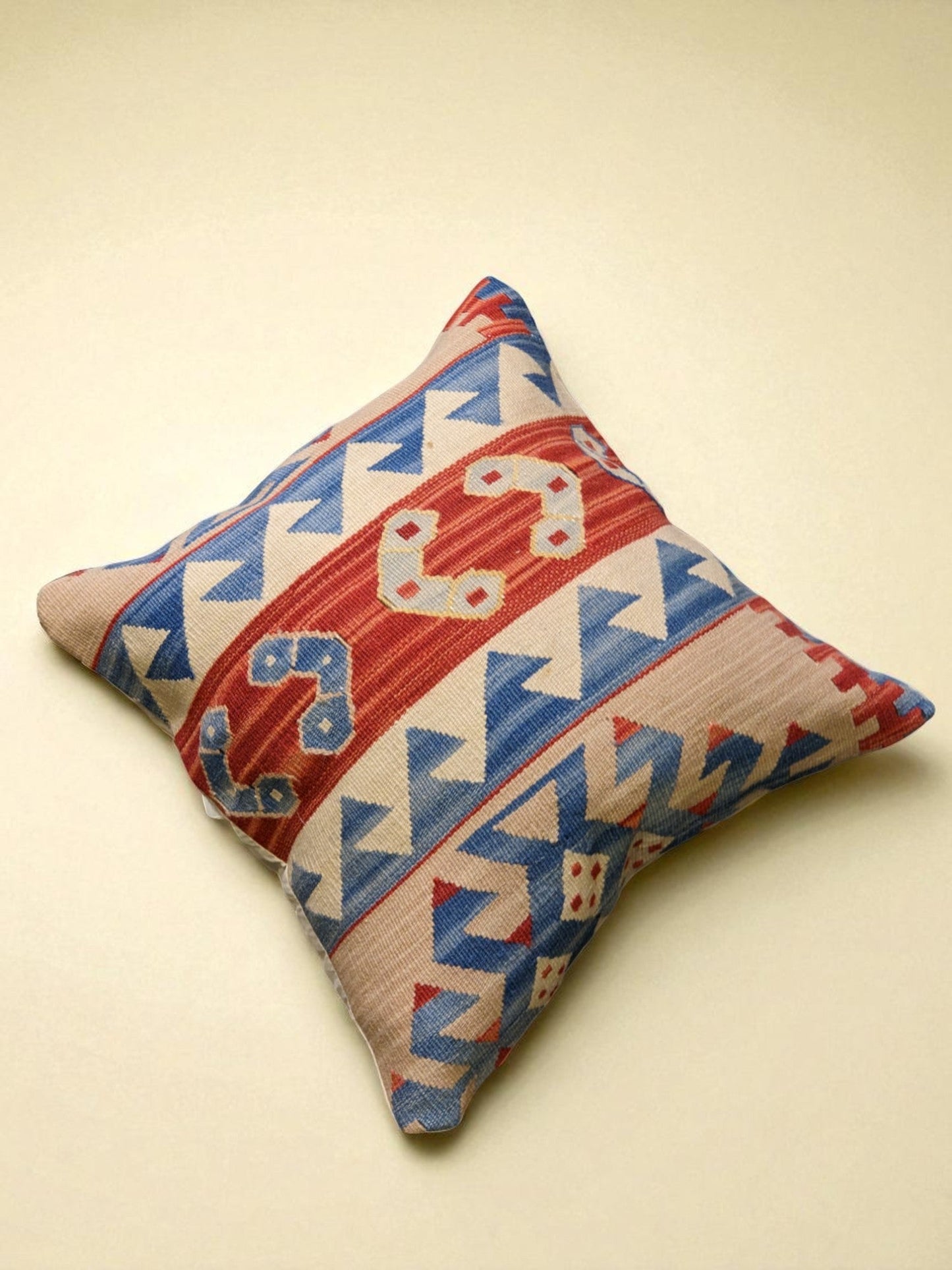 Turkish Kilim Vintage Cushion Cover - 40 x 40 cm