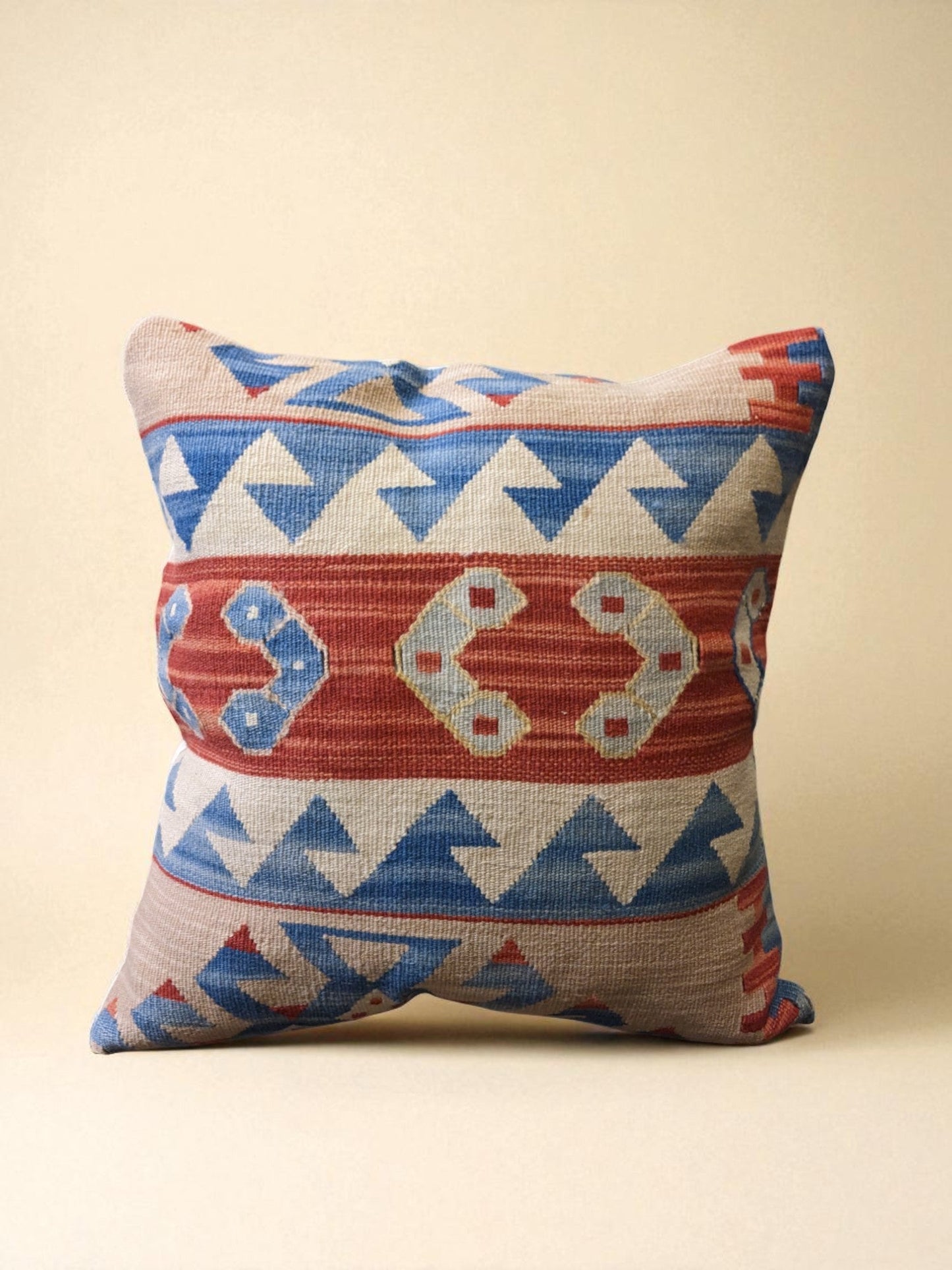 Turkish Kilim Vintage Cushion Cover - 40 x 40 cm