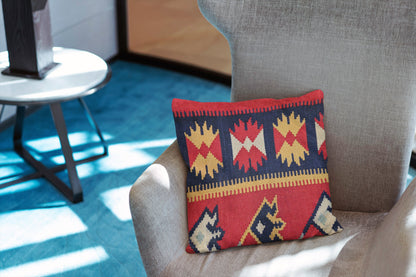 Turkish Kilim Vintage Cushion Cover - 40 x 40 cm