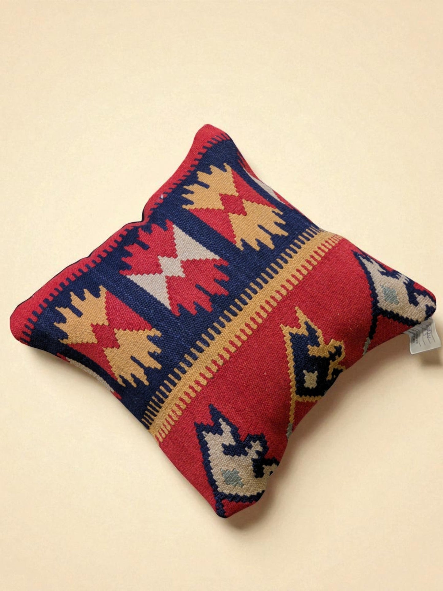 Turkish Kilim Vintage Cushion Cover - 40 x 40 cm