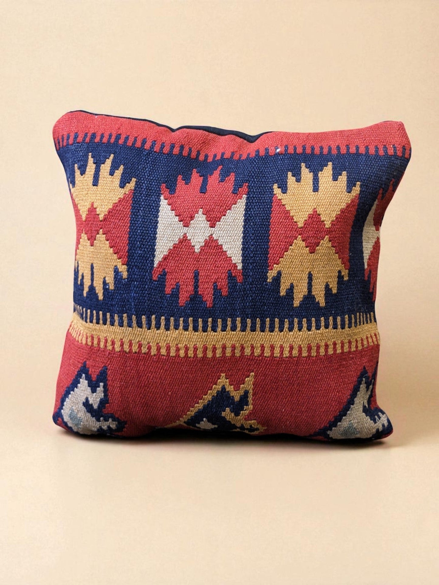Turkish Kilim Vintage Cushion Cover - 40 x 40 cm