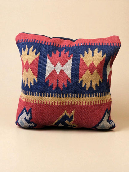 Turkish Kilim Vintage Cushion Cover - 40 x 40 cm
