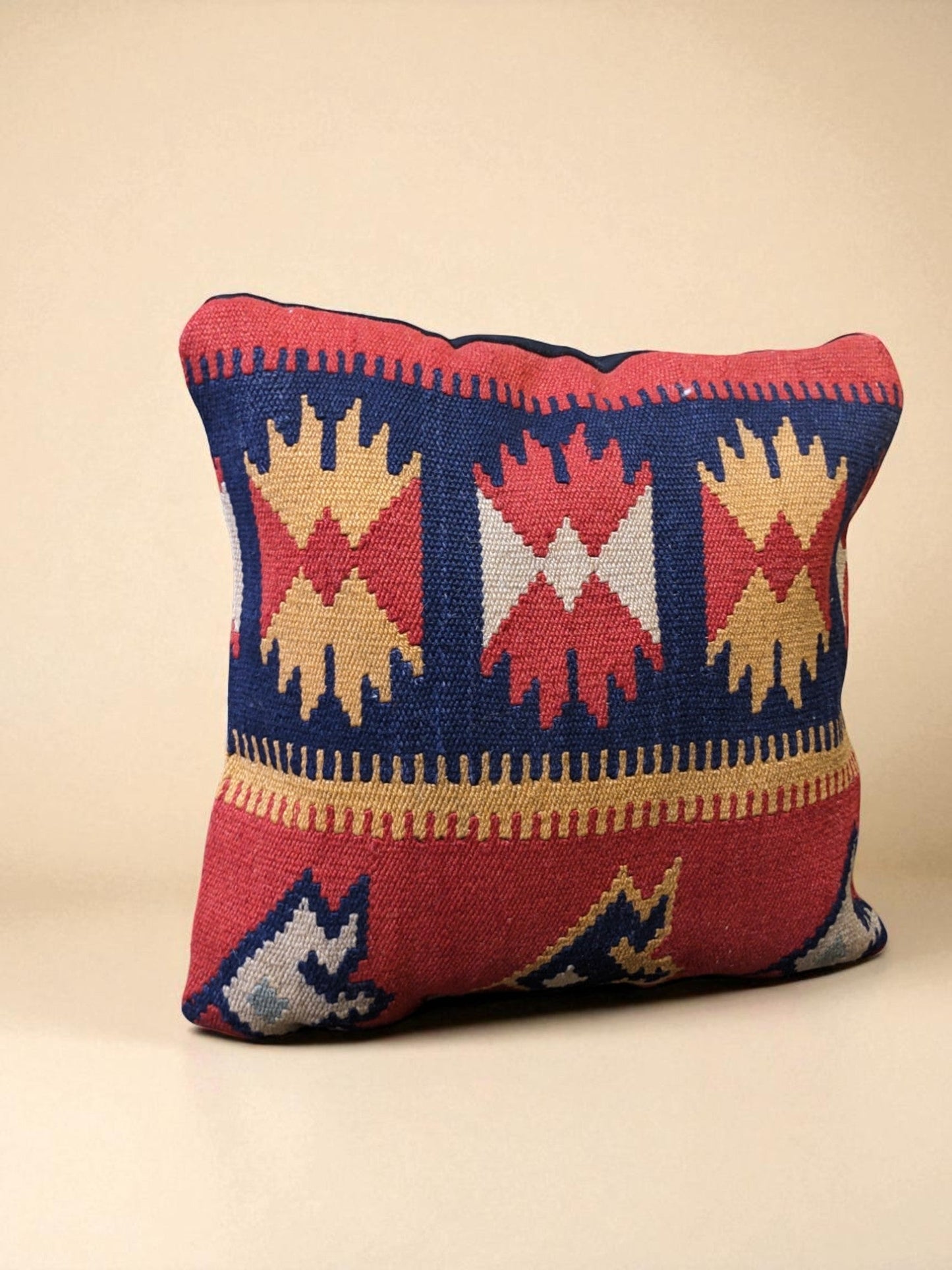 Turkish Kilim Vintage Cushion Cover - 40 x 40 cm