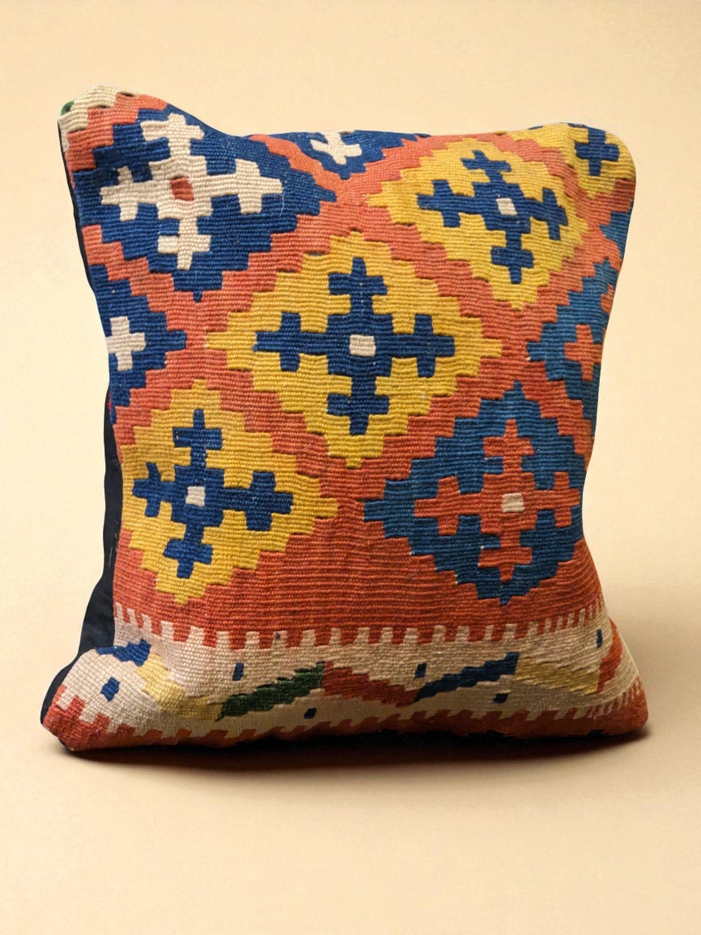 Turkish Kilim Vintage Cushion Cover - 42 x 40 cm