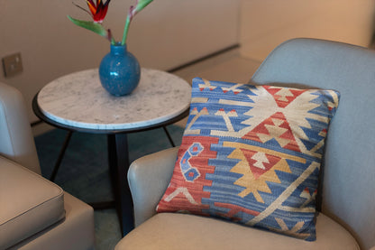 Turkish Kilim Vintage Cushion Cover - 40 x 40 cm