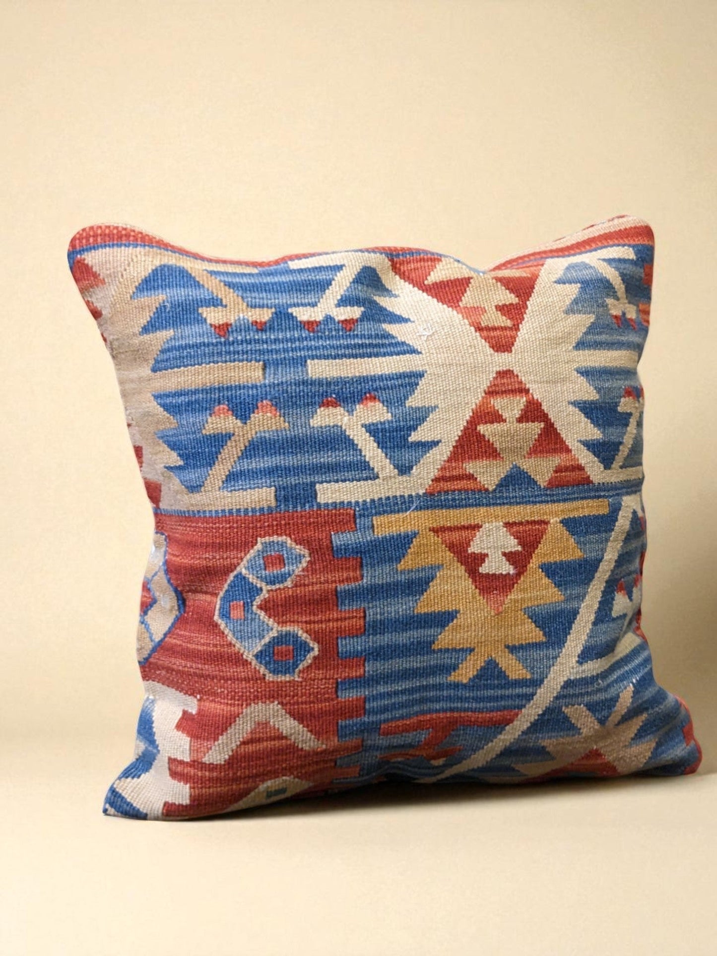Turkish Kilim Vintage Cushion Cover - 40 x 40 cm
