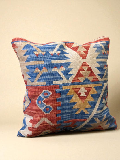 Turkish Kilim Vintage Cushion Cover - 40 x 40 cm