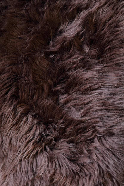 Natural Premium New Zealand Sheepskin Rug & Throw, Double, W65 x L180 cm, Chocolate