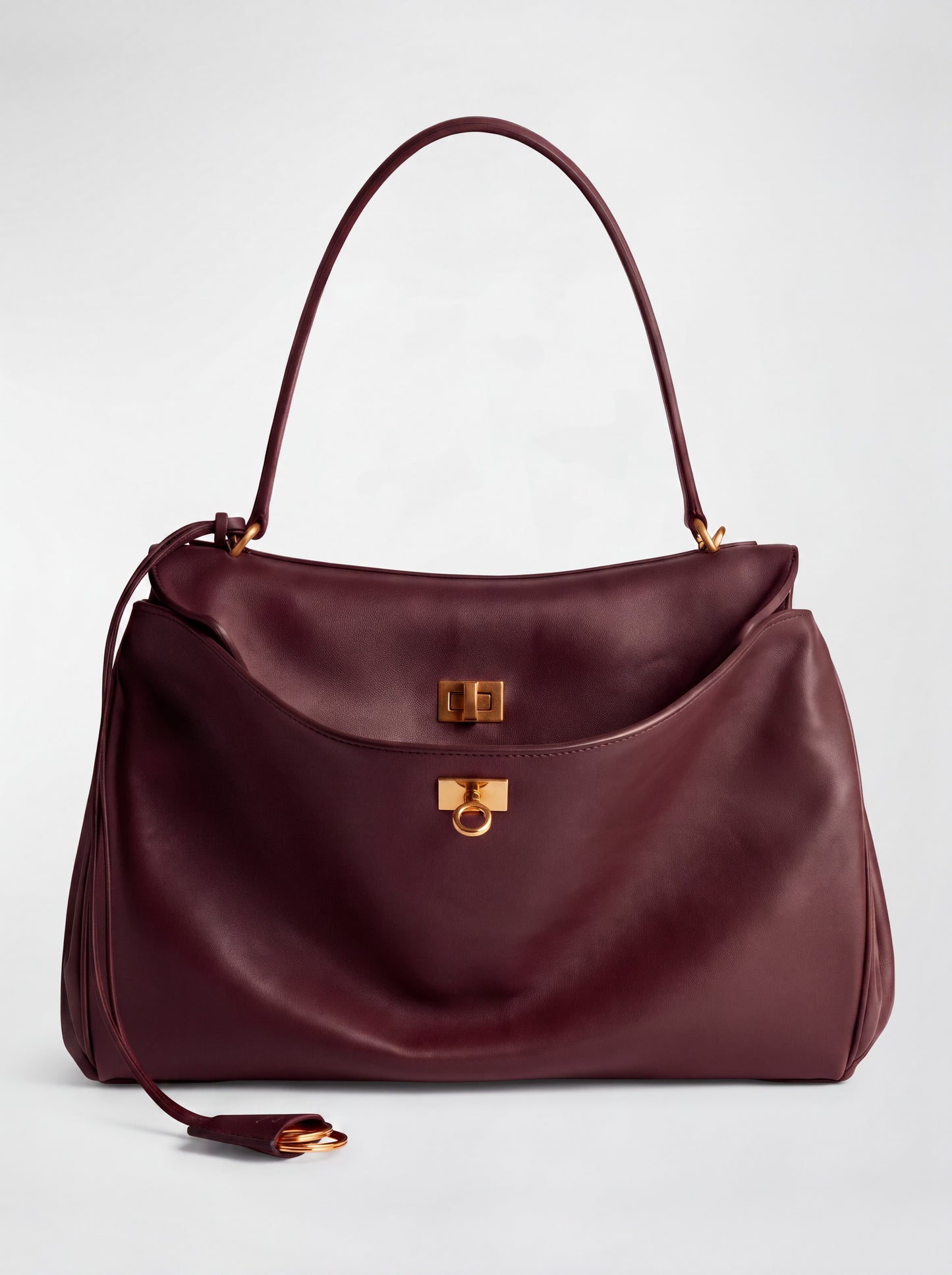 Vivienne Leather Shoulder Bag by Clemés in Burgundy