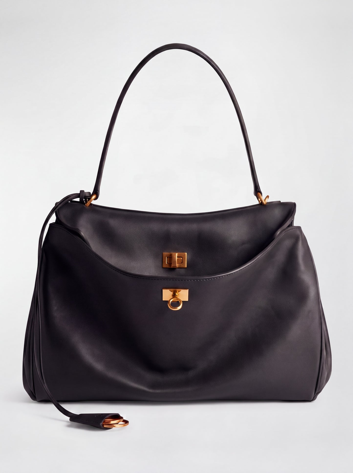 Vivienne Leather Shoulder Bag by Clemés in Matt Black