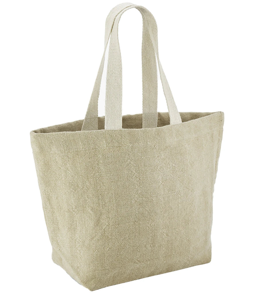 Marina Soft Washed Jute Beach Bag by Clemés - Natural side