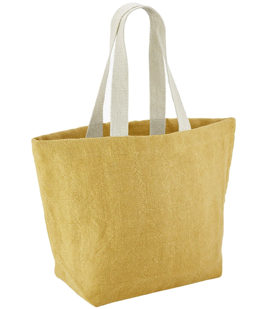 Marina Soft Washed Jute Beach Bag by Clemés - Saffron side