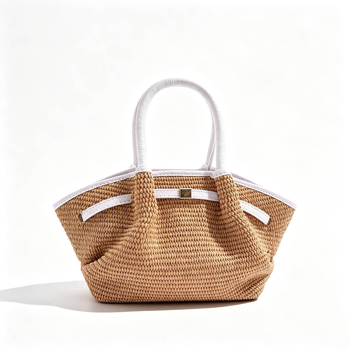 Serafina Mini Raffia & Leather Tote by Clemés