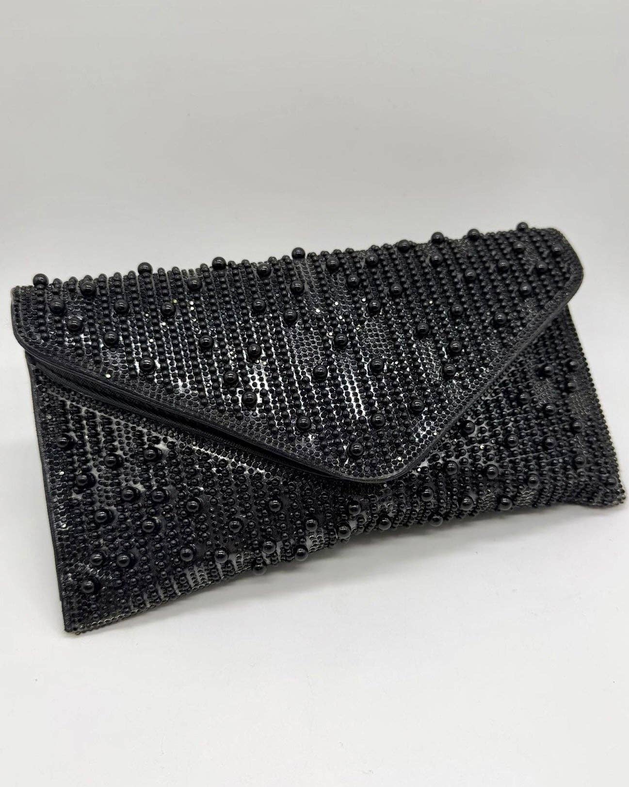Perlette Pearl & Crystal Envelope Clutch by Clemés
