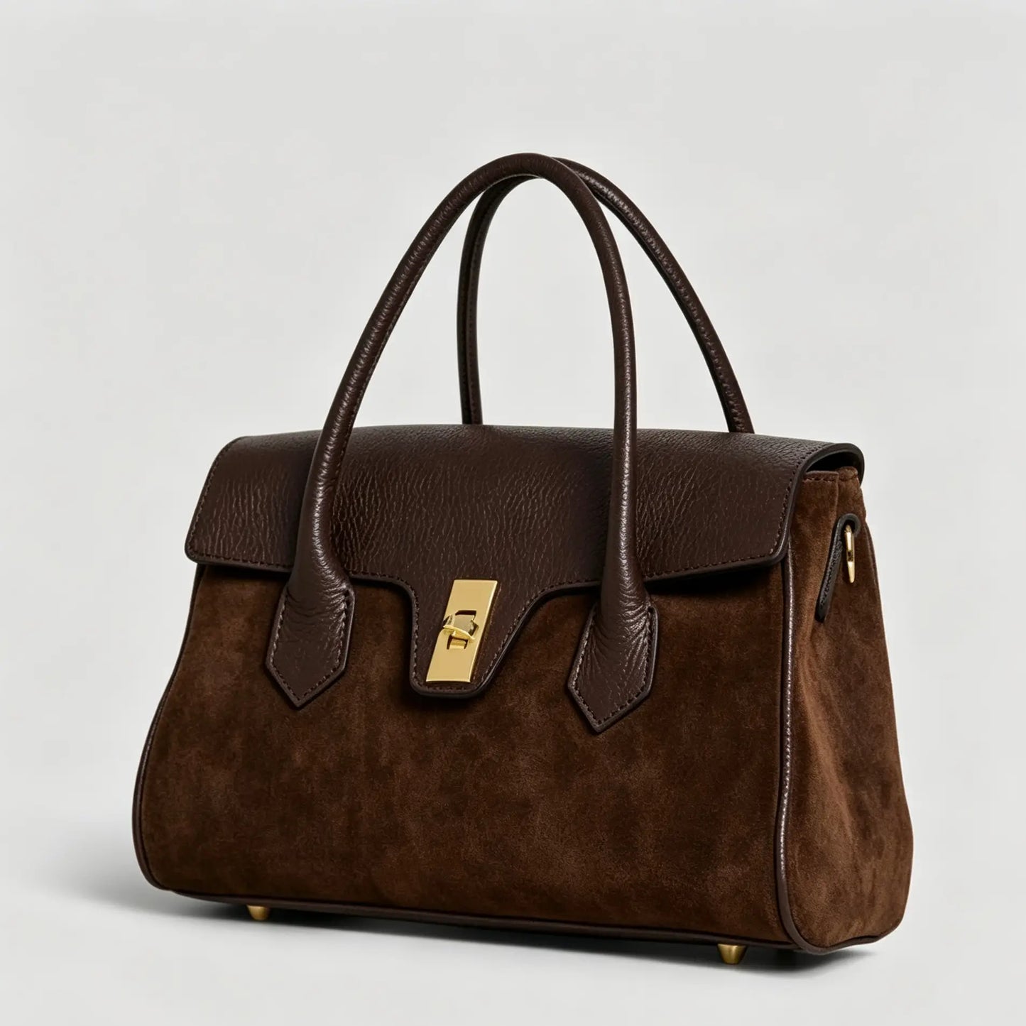 Nina Suede & Leather Satchel Bag by Clemés
