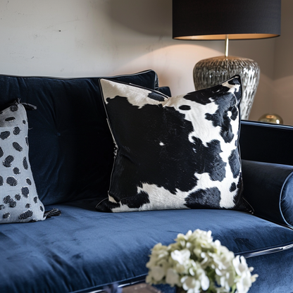 Genuine Cowhide Cushion Black iCowhide UK