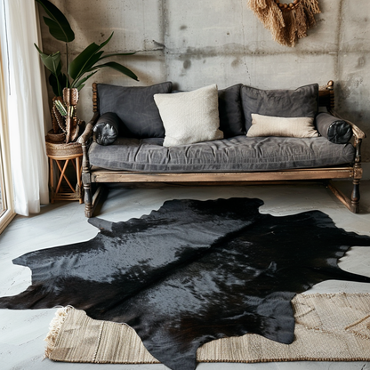 Natural Brazilian Cowhide, Black
