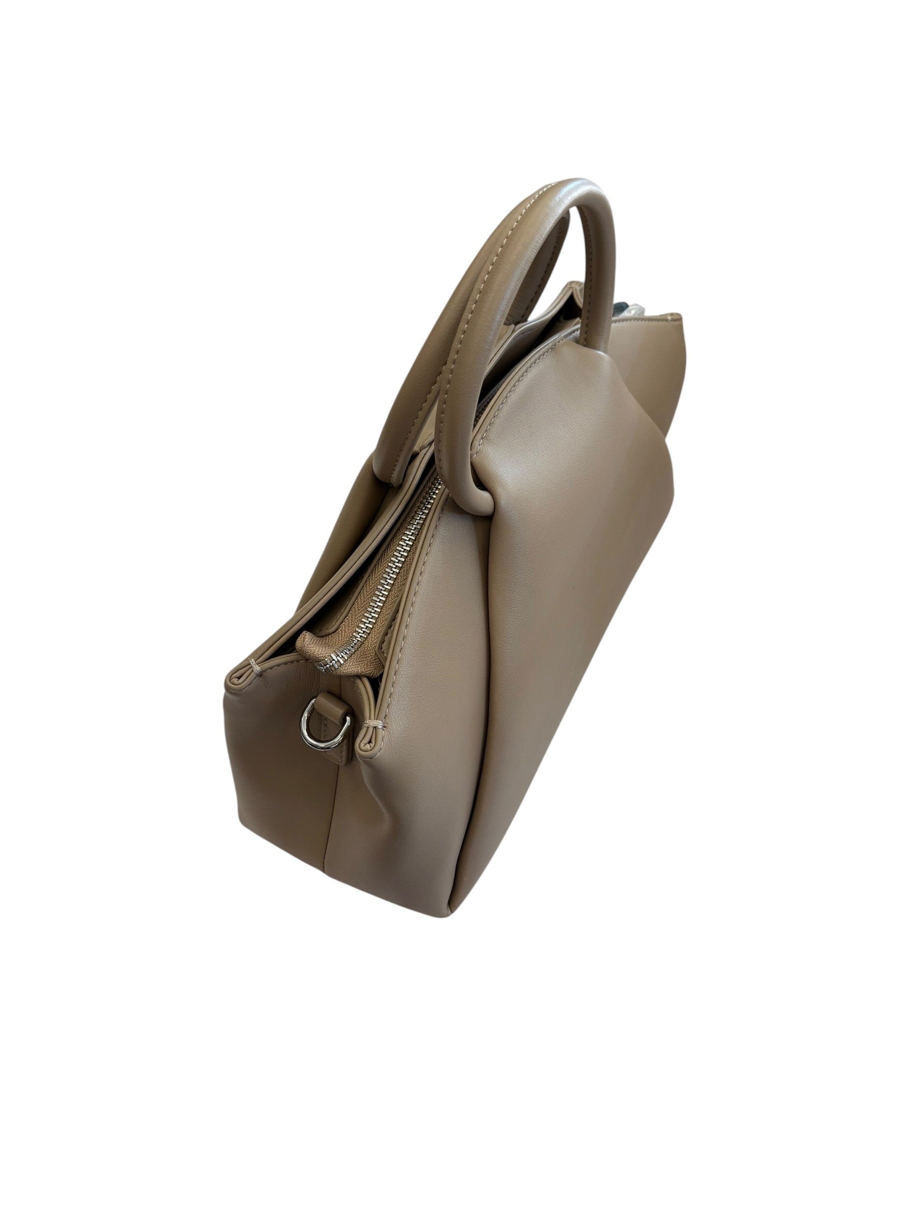 Alix leather top-handle bag by Clemés, side profile