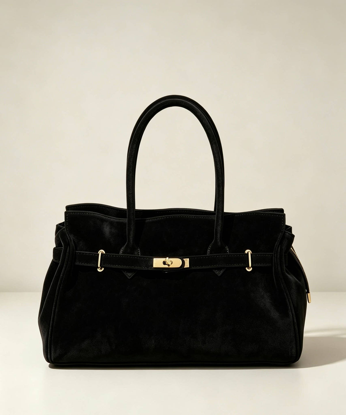 Zoe Suede Tote by Clemés - Black - front
