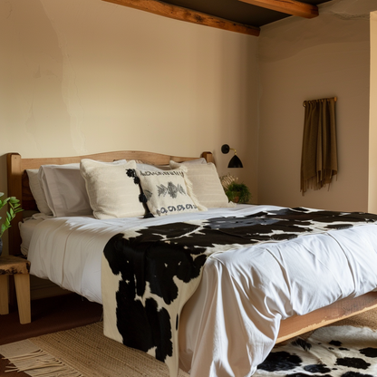 Natural Cowhide Rug/Runner, Black & Ivory, W50 x L150 cm