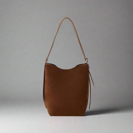 Serena Suede & Leather Bucket Shoulder Bag, by Clemés