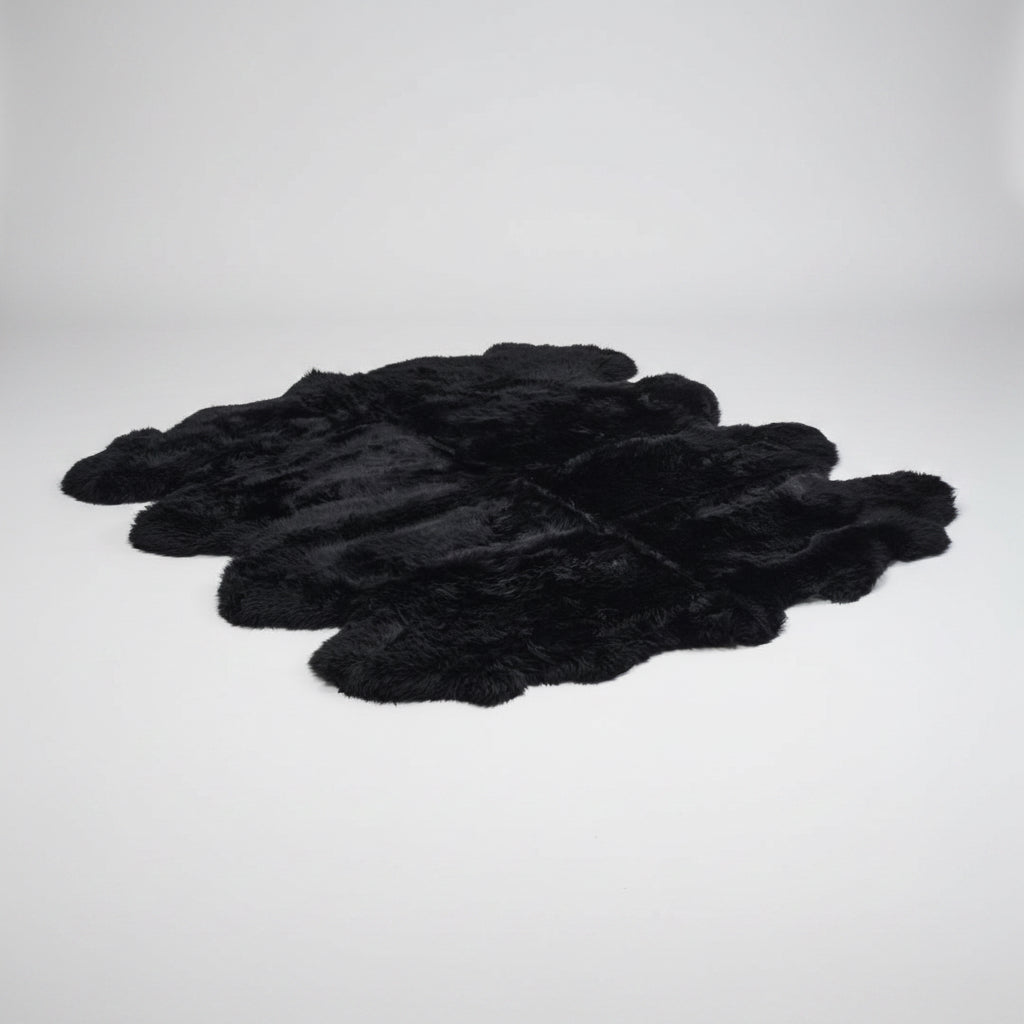 Octo Sheepskin Rug & Throw, XX-Large, L200 x W180 cm, Black