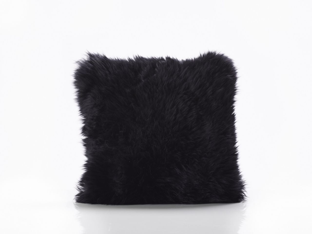 Natural Premium New Zealand Sheepskin Cushion 40 x 40 cm, Black