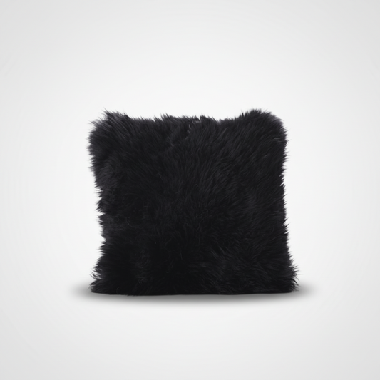 Natural Premium New Zealand Sheepskin Cushion 40 x 40 cm, Black