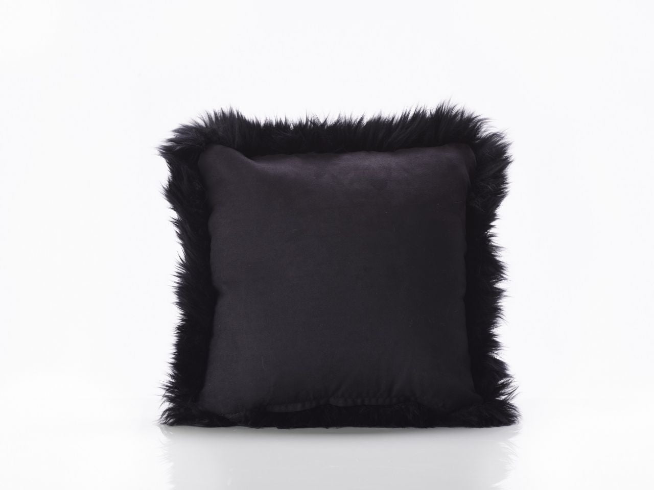 Natural Premium New Zealand Sheepskin Cushion 40 x 40 cm, Black