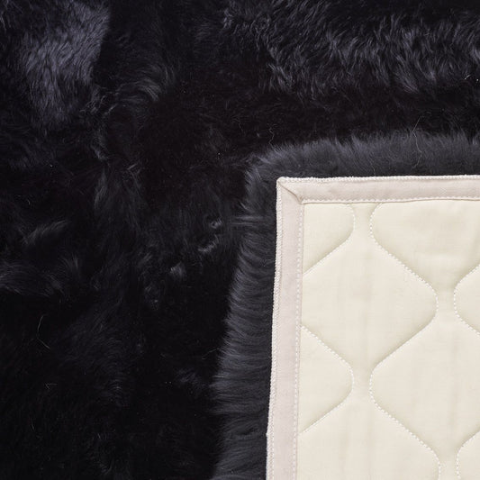 Natural Premium Sheepskin Rectangular Rug, X-Large, W120 x L180 cm, Black