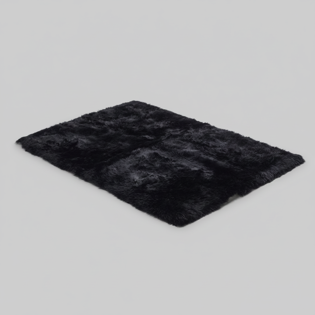 Natural Premium Sheepskin Rectangular Rug, X-Large, W120 x L180 cm, Black