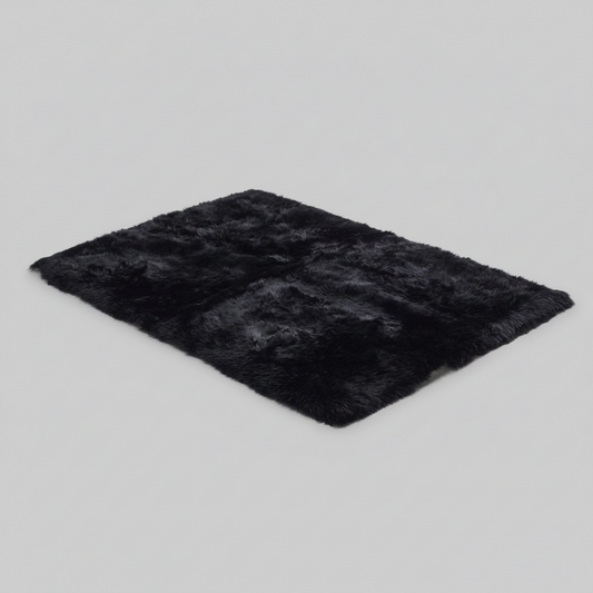 Natural Premium Sheepskin Rectangular Rug, X-Large, W120 x L180 cm, Black
