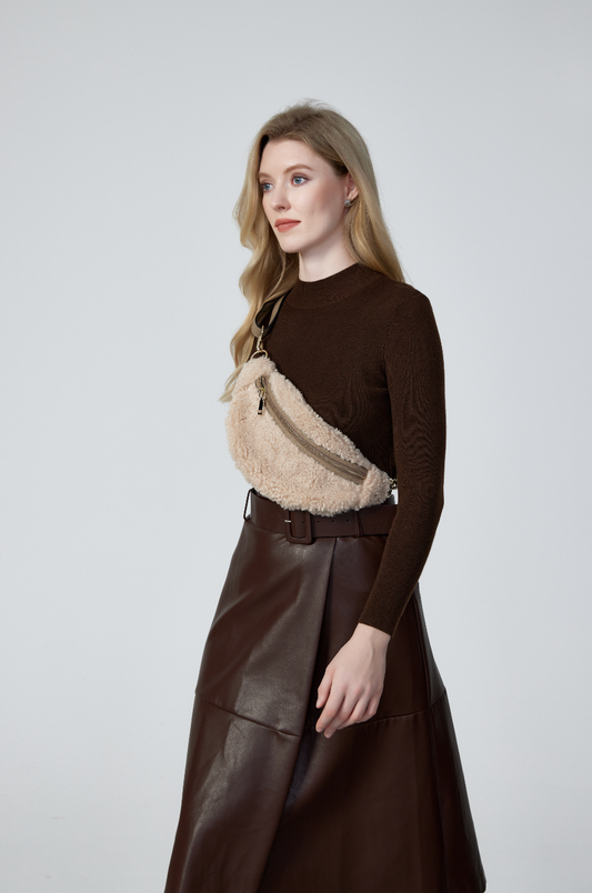 Nevina Shearling & Leather Bum Bag by Clemés