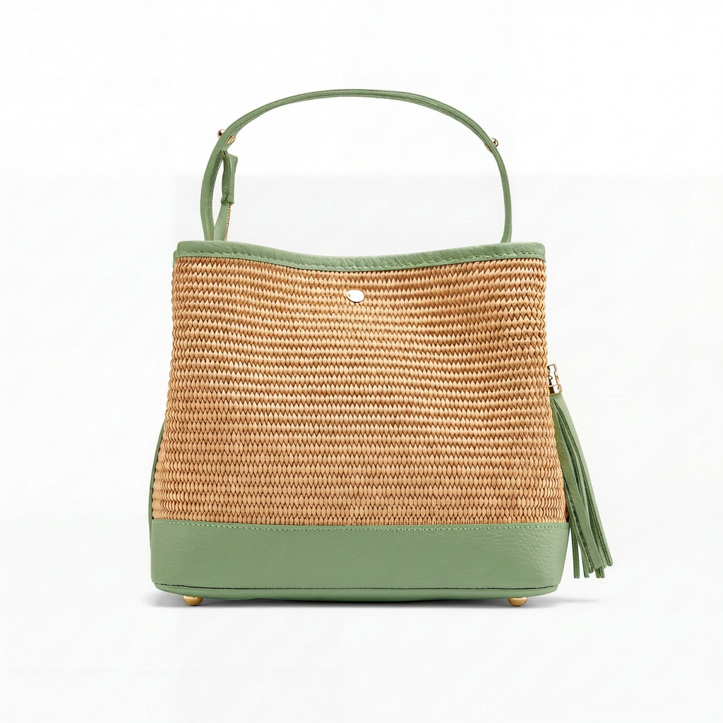 Cosima Raffia & Leather Bag by Clemés