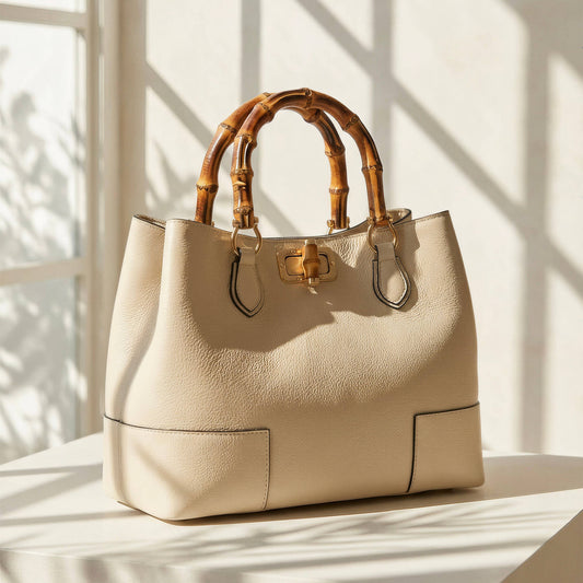 Ginevra Bamboo-Handle Leather Bag by Clemés