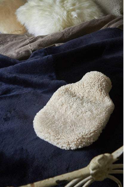 Sheepskin Hot Water Bottle Cover Swedish Moonlight Cream, 2L Standard