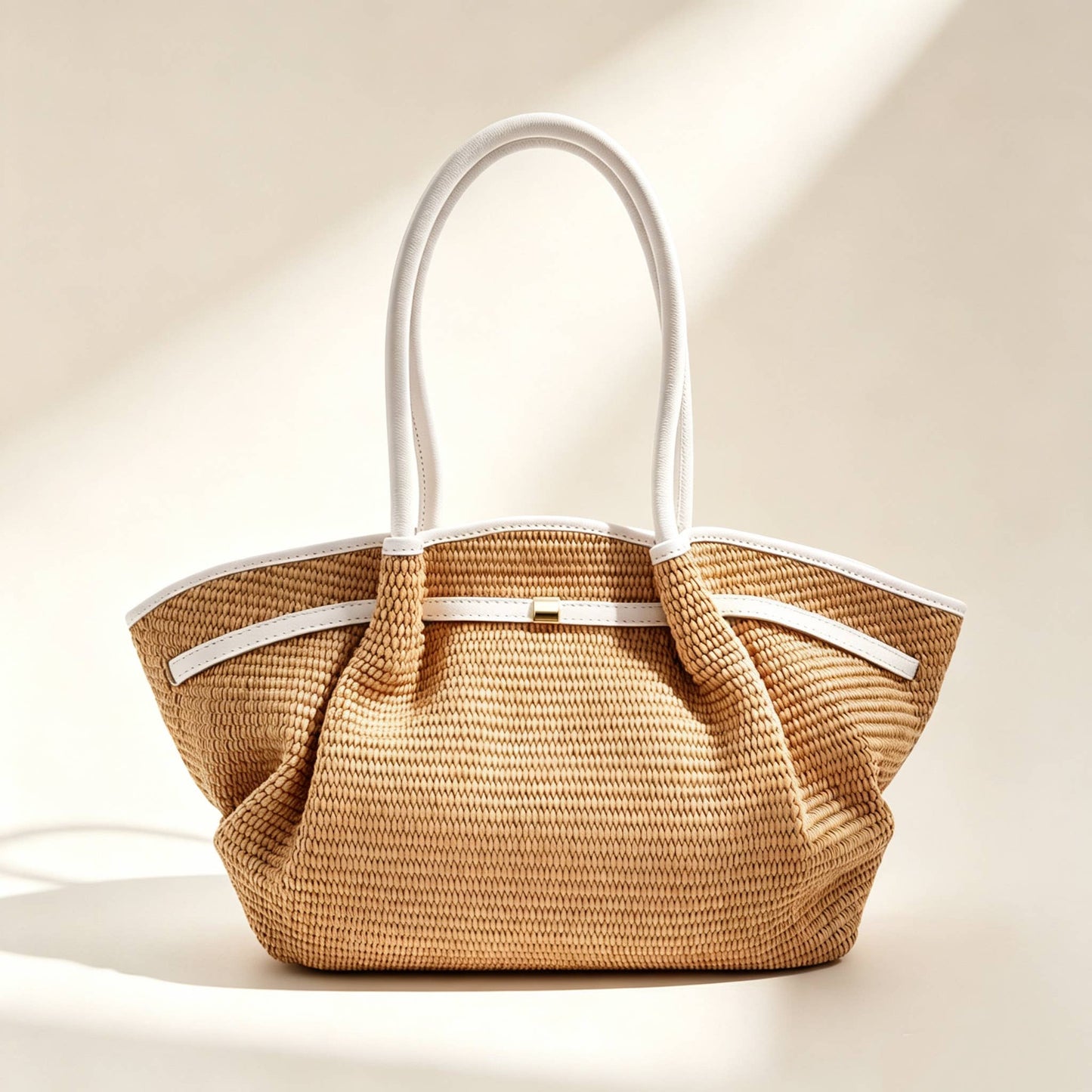 Serafina Raffia & Leather Shopper by Clemés