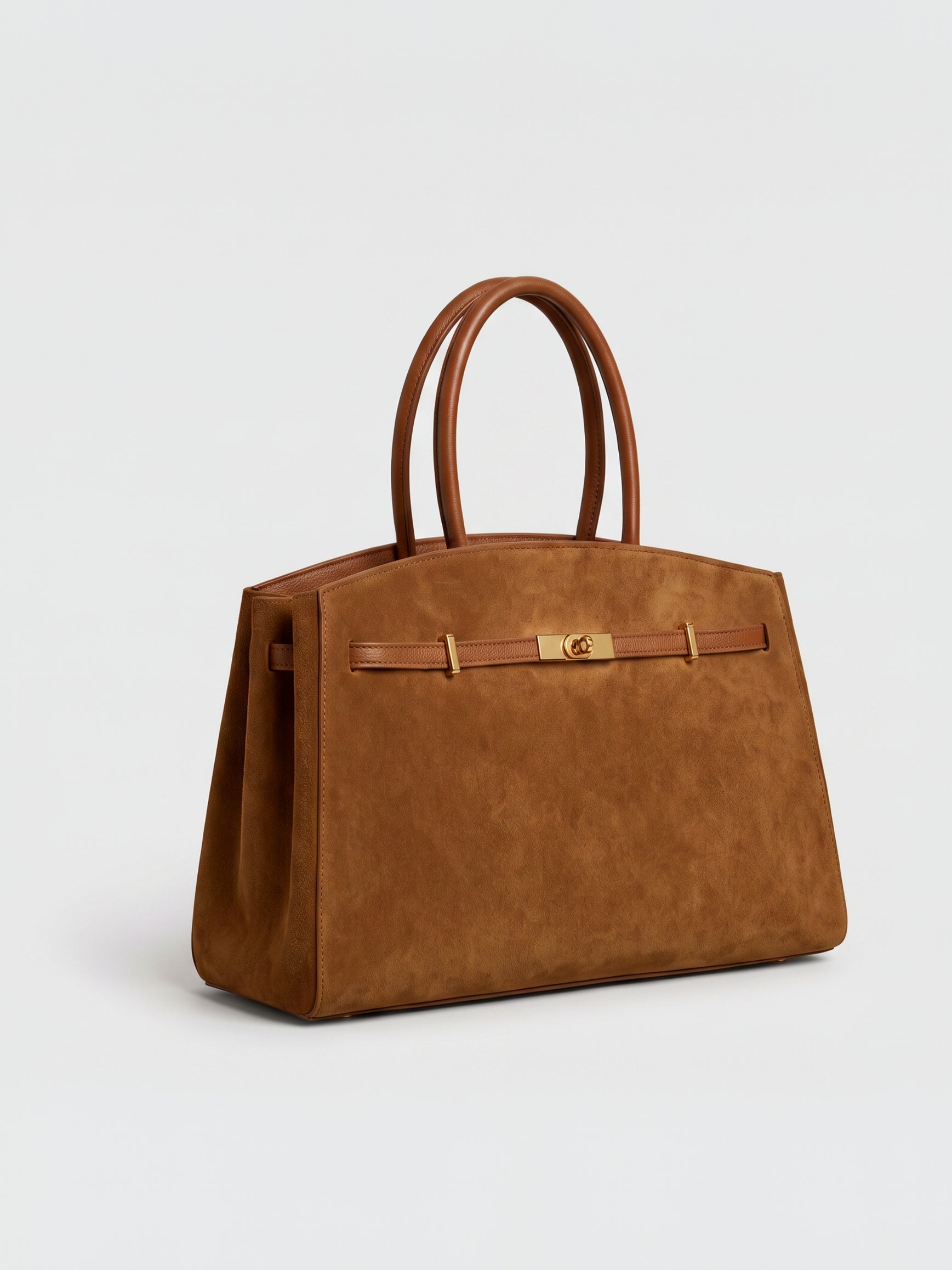 Coco Suede Tote by Clemés — Cognac