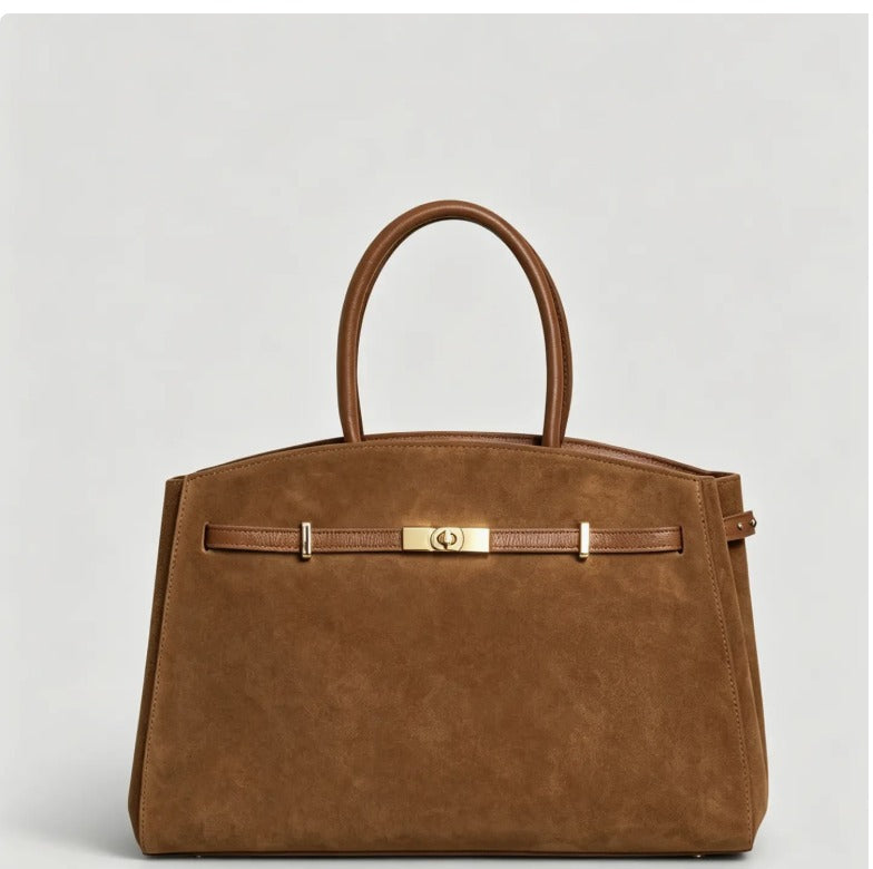 Coco Suede Tote by Clemés — Cognac