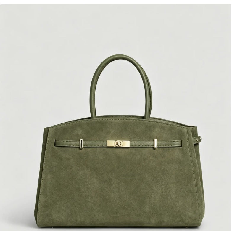 Coco Suede Tote by Clemés — Olive