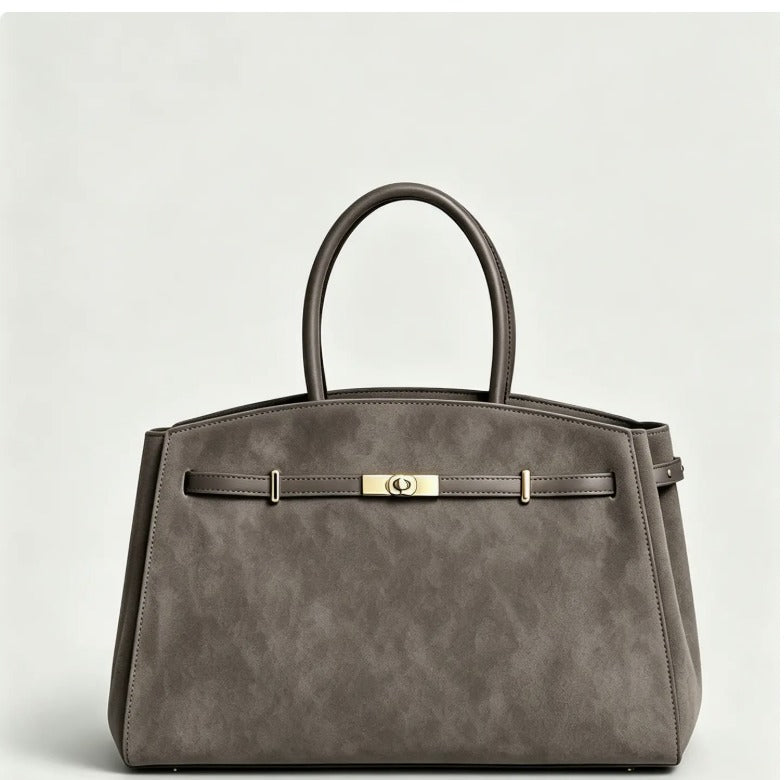 Coco Suede Tote by Clemés — Taupe