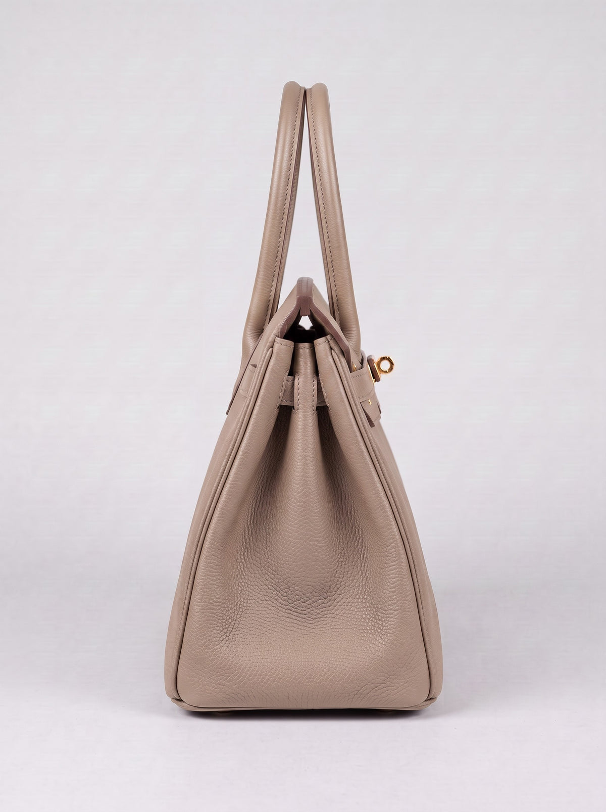 Letizia Light Taupe Calfskin Bag by Clemés – side view