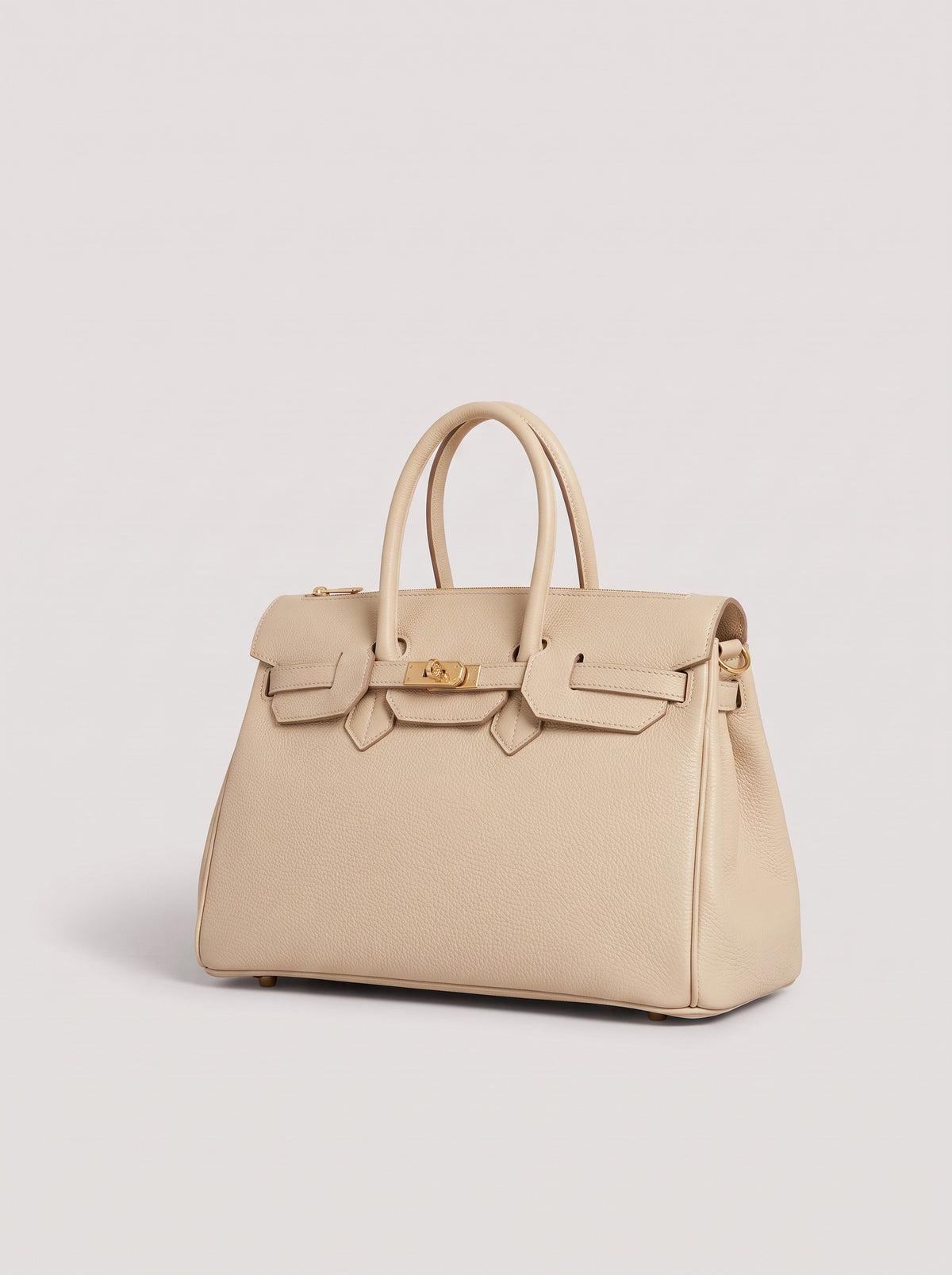 Letizia Oyster Calfskin Bag by Clemés – front three-quarter view