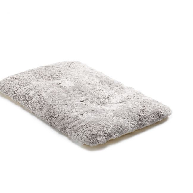 Curly Wool Pet Mat, Grey, Medium 89x56cm