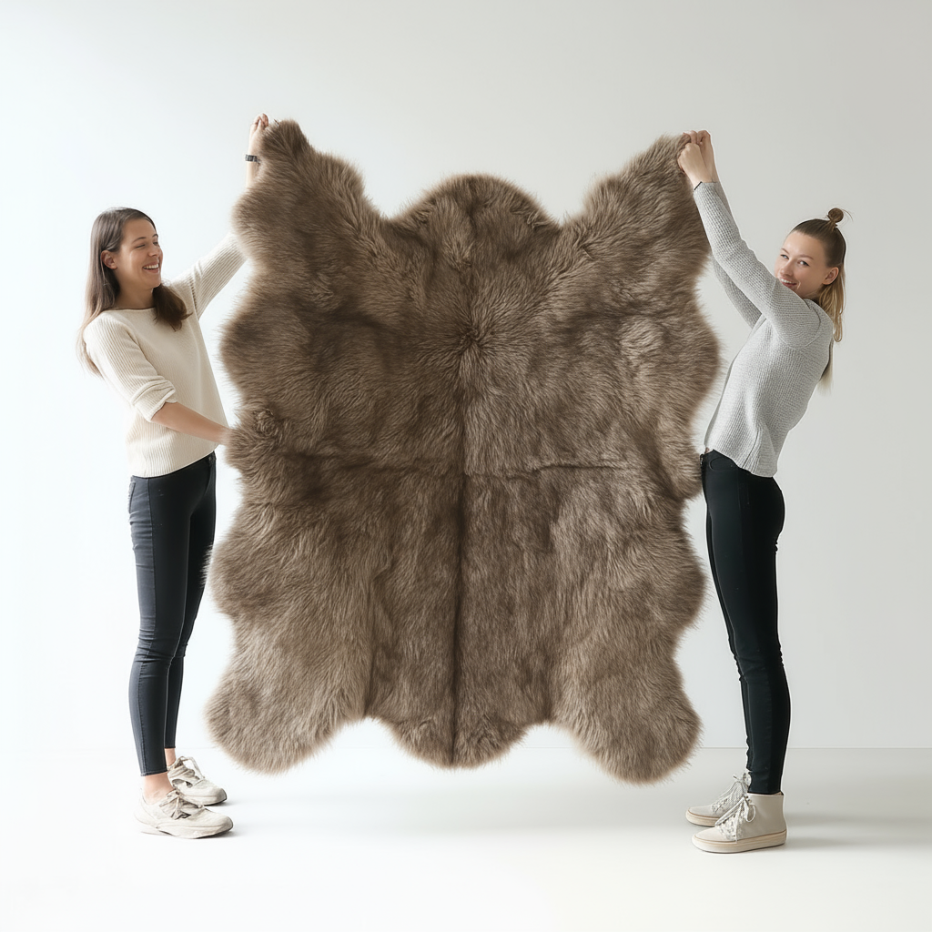 Natural Premium New Zealand Sheepskin Rug & Throw, Sexto, L180 x W150 cm (3 Colours)