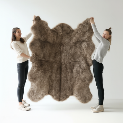 Natural Premium New Zealand Sheepskin Rug & Throw, Sexto, L180 x W150 cm (3 Colours)