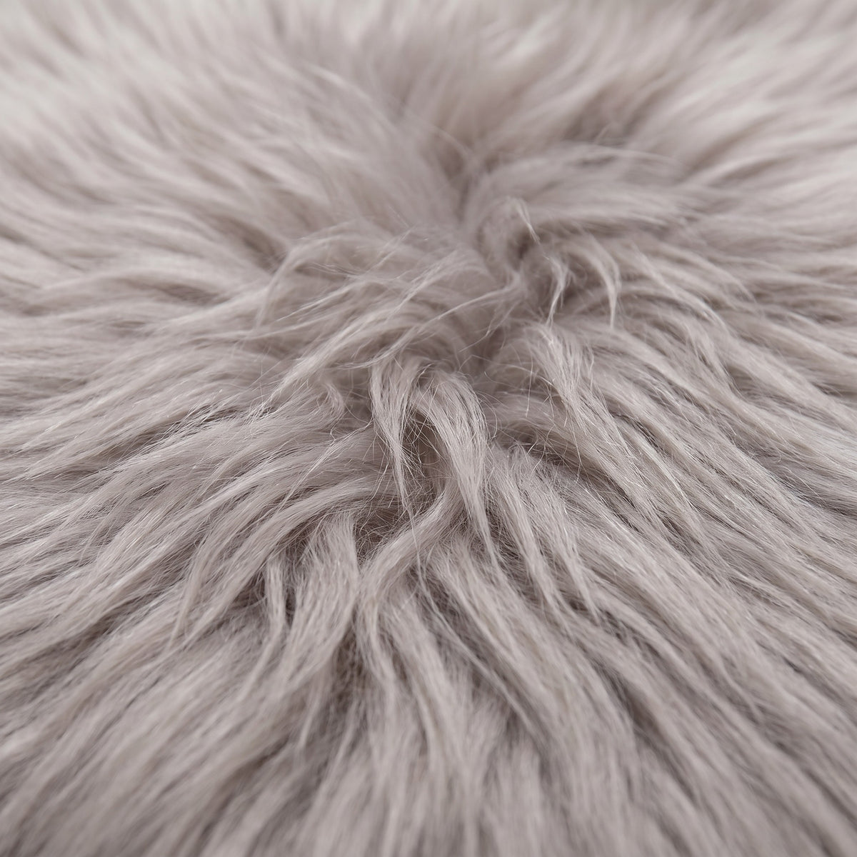 Close-up of the soft Light Grey coloured New Zealand sheepskin wool