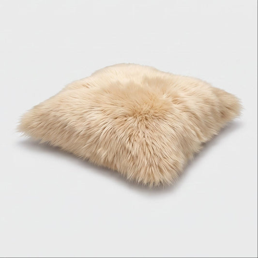 Double-Sided Sheepskin Cushion in Champagne