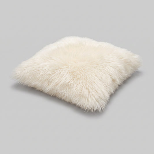 Double-Sided Sheepskin Cushion in Ivory